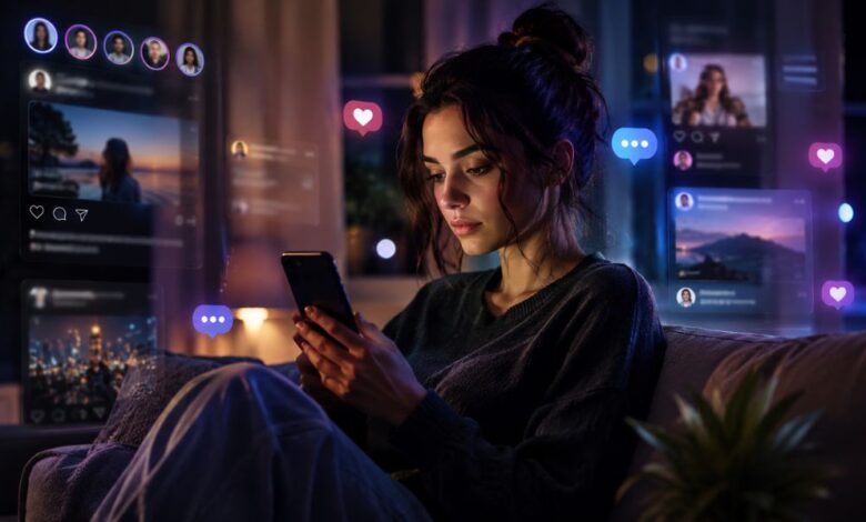Social media silent scroller traits